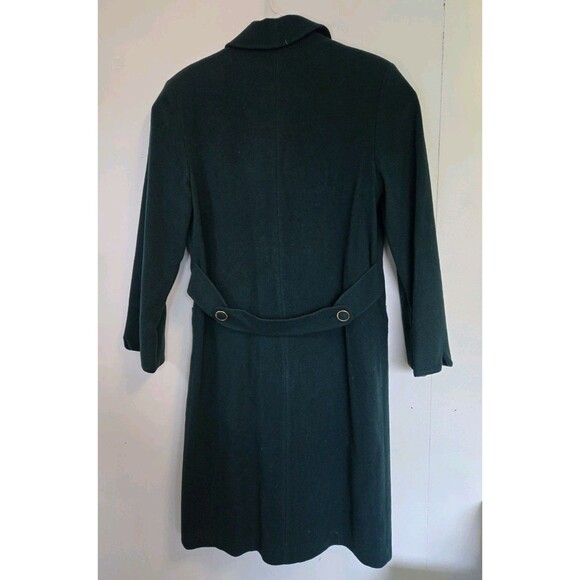 VTG Ashley Scott Coat Womens 10 Green Wool Long Overcoat Old Money Quiet Luxury - Picture 5 of 8